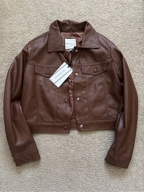 NWT Bagatelle Collection Women’s Faux Leather Jacket Brown